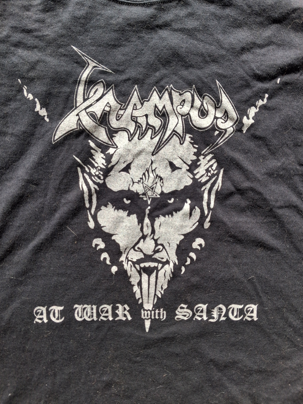 Black Graphic Krampus T-Shirt - At War With Santa/Venom Parody